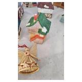 Ceramic Village Pieces and Molded Snowman