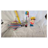 Spin Top, Tin Elephant Tray, POP from Rice Krispies Doll