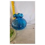 Blue Vase and Paperweight, Misc Vintage