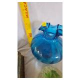Blue Vase and Paperweight, Misc Vintage