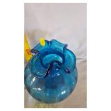 Blue Vase and Paperweight, Misc Vintage