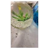 Blue Vase and Paperweight, Misc Vintage