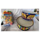 Two Toy Drums and ABC Train
