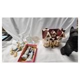 Scotty Dog, Christmas Village House and Candle Holders