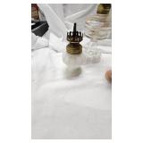 Small oil Lamp, Creamer, Iridescent Perfume Bottle