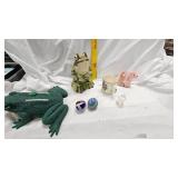 Large Shooter Marbles along with Frog Figures and Poodle Wind Up Toy