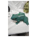 Large Shooter Marbles along with Frog Figures and Poodle Wind Up Toy