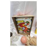 Miniature Babies, Porcelain and Plastic, Vintage Crawling Baby(still works), Vintage Puzzle