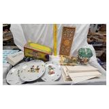 Tin Milk Cart, Tin Box, Plates, Dept 56 Village Building