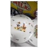 Tin Milk Cart, Tin Box, Plates, Dept 56 Village Building