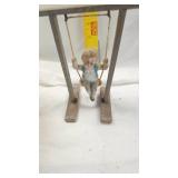 Fenton Glass Basket/Swinging Figures