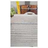 Wood Bread Box and Vintage Drum