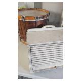 Wood Bread Box and Vintage Drum