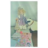 Strawberry Shortcake Poster/Stickers, Porcelain Dolls and Doll Stands