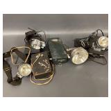 Vintage Winchester Miner Helmet Lamps Set with Battery Packs