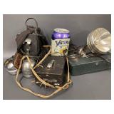 Vintage Winchester Miner Helmet Lamps Set with Battery Packs