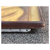 Framed Farmer with Lamb Painting by M. Kelley