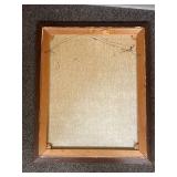 Framed Farmer with Lamb Painting by M. Kelley