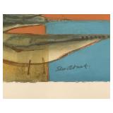 Framed Abstract Bird Art Signed Contemporary