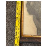 Framed 1929 Charcoal Drawing of Classical Sculpture