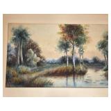 A Hynes Framed Landscape Painting with Water View
