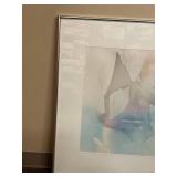 Artist Signed Abstract Framed Artwork Pastel Tones