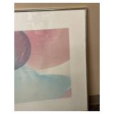 Artist Signed Abstract Framed Artwork Pastel Tones