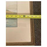 Framed Windmill Scene Watercolor Painting Artwork