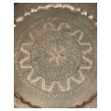 Vintage Hand-Etched Brass Decorative Tray