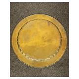 Vintage Hand-Etched Brass Decorative Tray