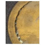 Vintage Hand-Etched Brass Decorative Tray