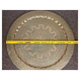 Vintage Hand-Etched Brass Decorative Tray