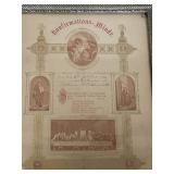 Vintage Framed Confirmation Certificate Art 1897