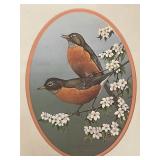 Set of 4 Signed Sam Timm Framed Bird Prints