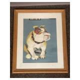 Framed Bulldog Art Print Under Glass - Britain Style