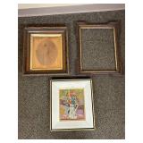 Floral Painting with Two Vintage Frames