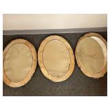Antique Oval Portrait Frames Set With Photographs