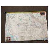 Vintage 1947 Burlington Route Map of the West