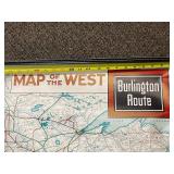 Vintage 1947 Burlington Route Map of the West