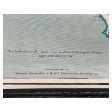 Vintage 1947 Burlington Route Map of the West