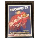 Vintage MÉNETREL Escargots Reproduction Poster