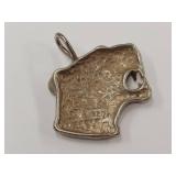 Sterling Silver Panther Head Pendant 925