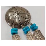 Sterling Silver Earrings with Turquoise Stone Dangles