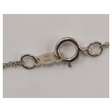 JWBR Sterling Silver Diamond Heartbeat Necklace