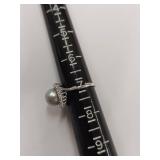 Stunning Sterling Silver Pearl and Diamond Ring - Size 7