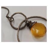 Handcrafted Sterling Silver Earrings with Yellow Faceted Stones