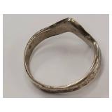 Sterling Silver Zigzag Ring with Chip Turquoise and Coral Inlay Stones