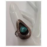 Handmade Sterling Silver Turquoise Inlay Ring Unique Design