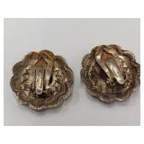 Vintage Sterling Silver Heart Clip-On Earrings