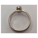 Sterling Silver Opal Ring with Detailed Band Design